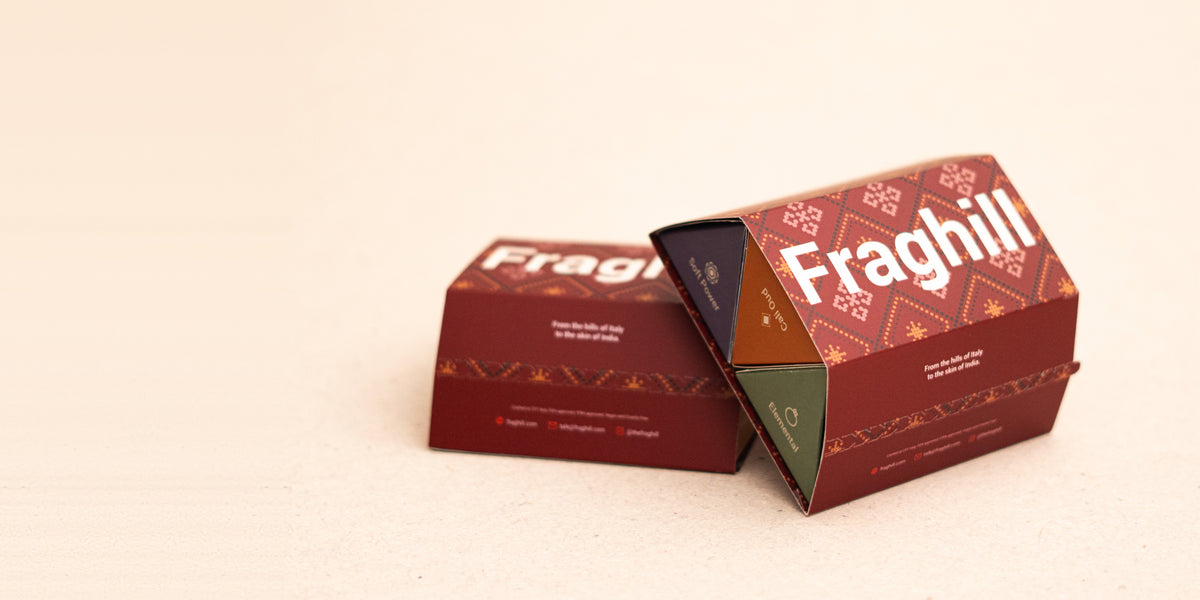 Fraghill's Diwali sleeve wrapped around a set of three 10 ml pods