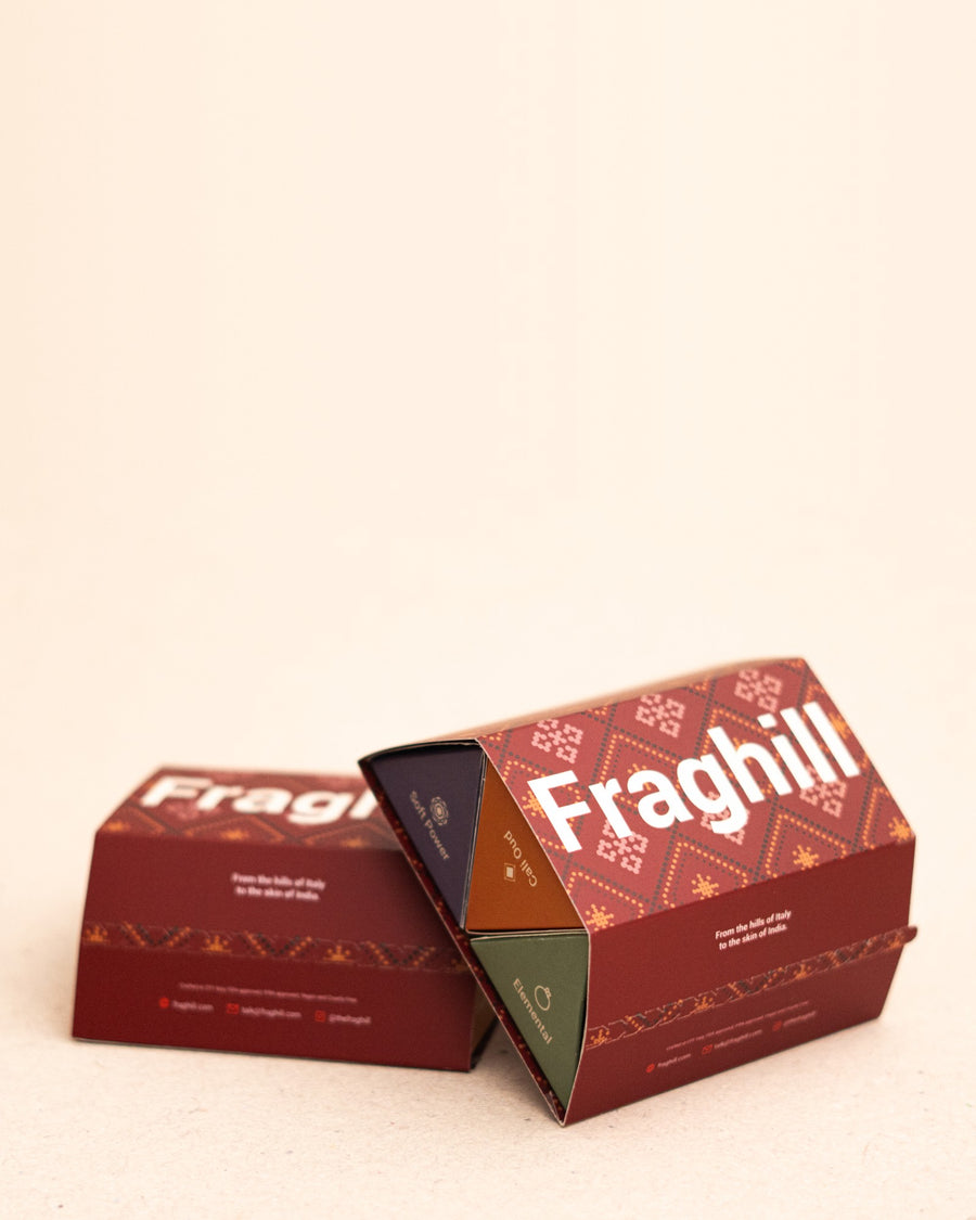 Fraghill's Diwali sleeve wrapped around a set of three 10 ml pods